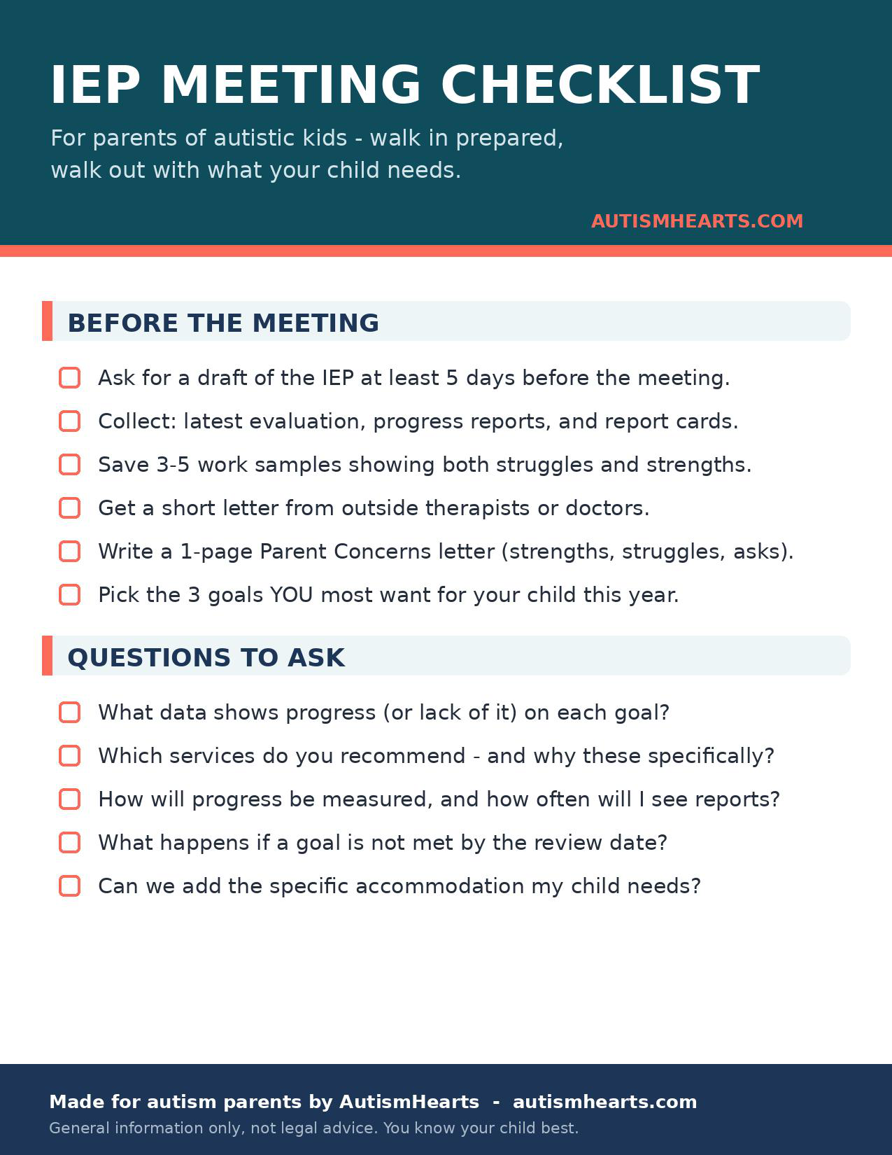 IEP Meeting Checklist